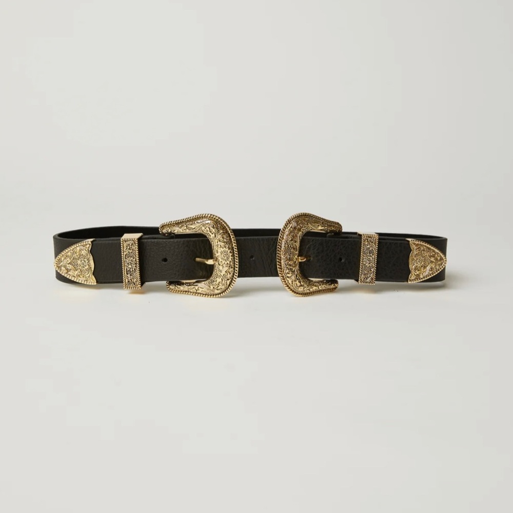 B-Low the Belt Bri Bri double buckle belt / GOLD Small